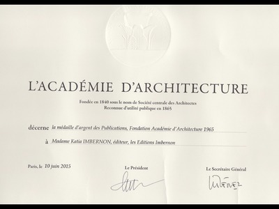 DIPLOME ACADEMIE D'ARCHITECTURE PARIS 2015