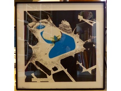 Guy Rottier (1922-2013). Projet pour le concours des Halles à Paris, lithographie 15/120, signée, titrée, datée 1979. 50x50 cm sans les marges blanches du fond, encadrée, 250