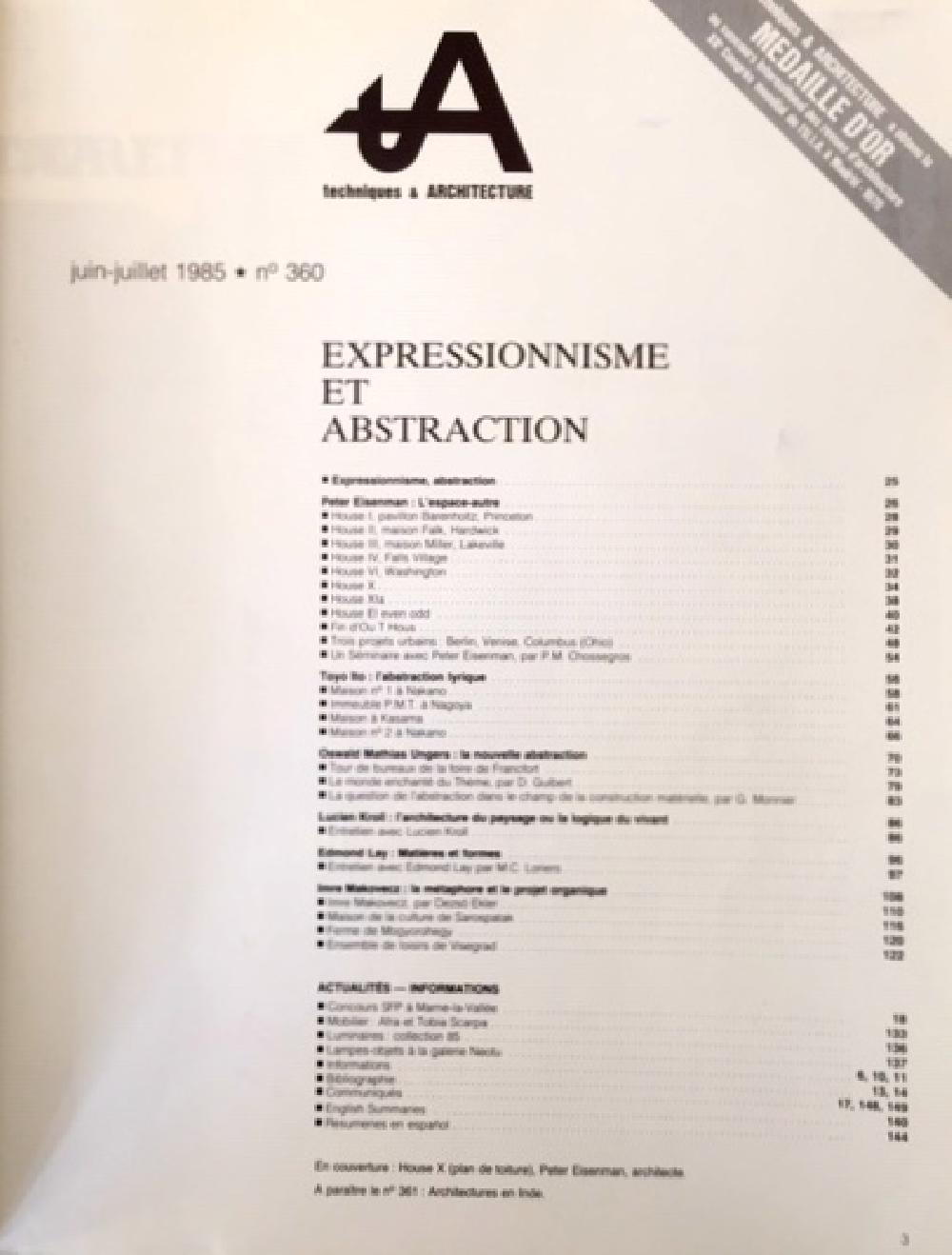 Techniques & Architecture n°360 - Expressionnisme et abstraction