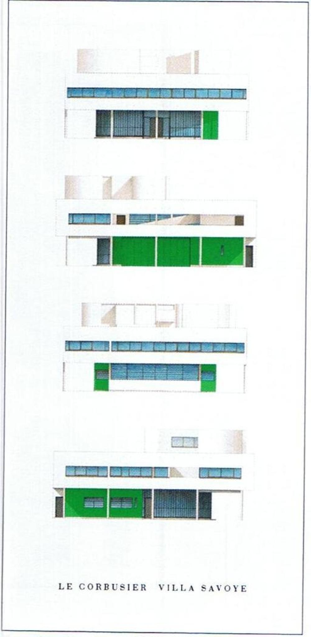 Le Corbusier Villa Savoye Façades Nord-Ouest/ Sud-Ouest (Affiche)