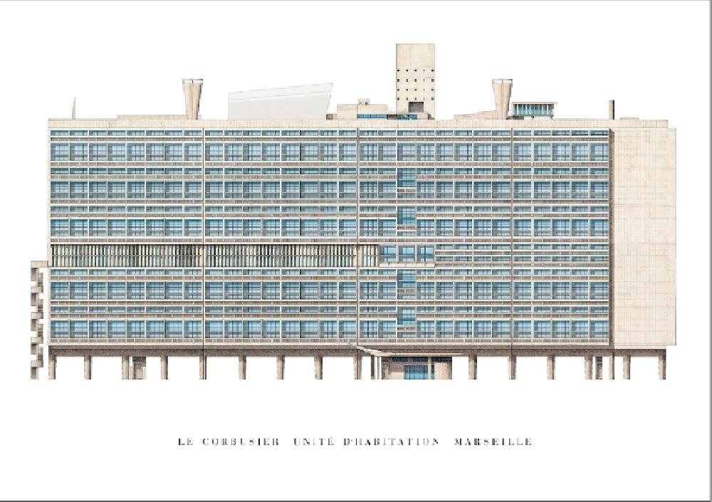 Le Corbusier - Unité d'habitation - Marseille (Affiche)
