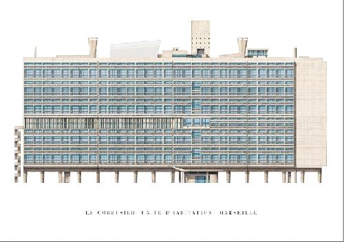 Le Corbusier - Unité d'habitation - Marseille (Affiche)