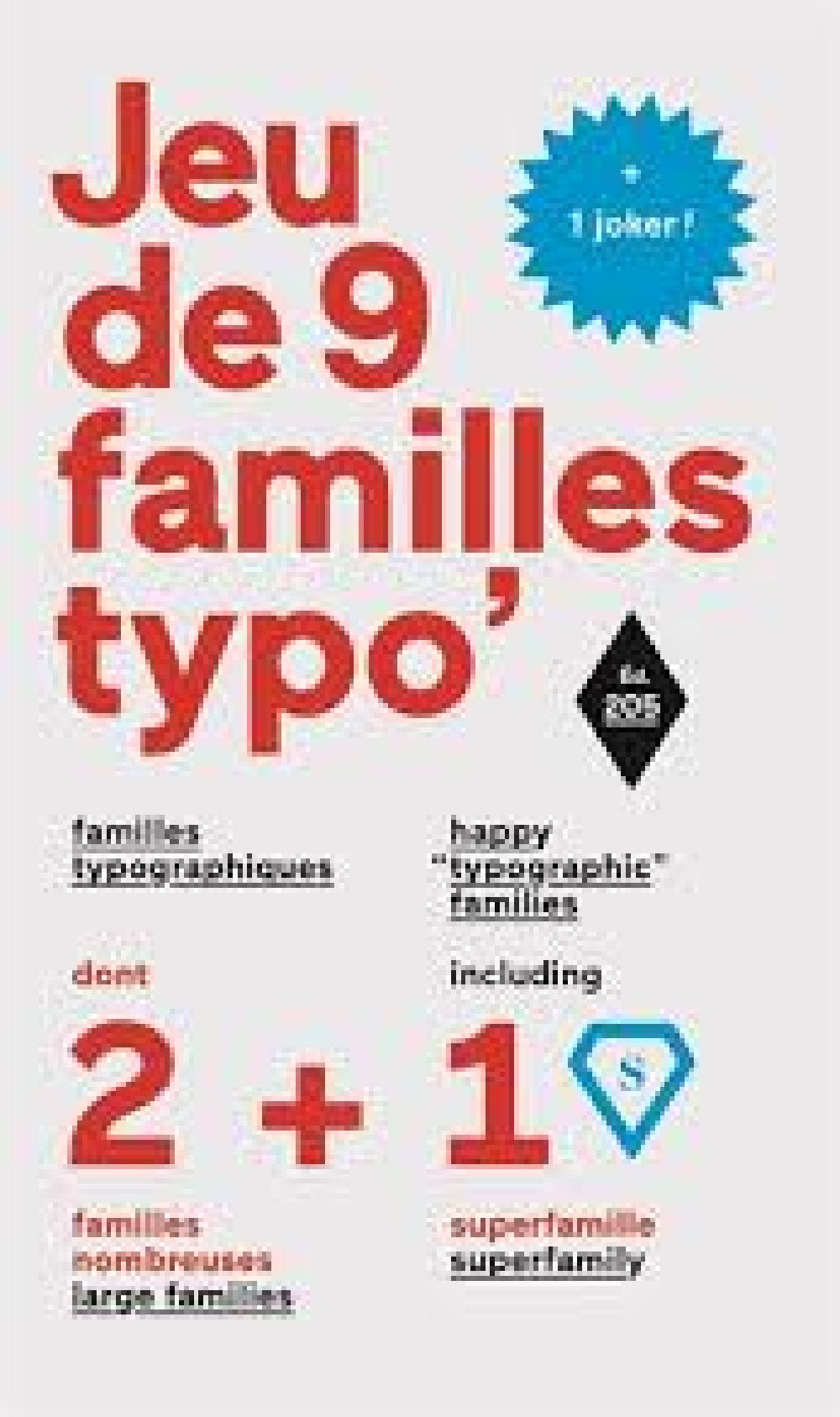 Jeu de 9 familles typographiques
